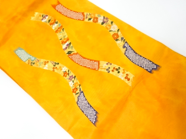 JAPANESE KIMONO / NAGOYA OBI / WOVEN RIBBON & PLANT 